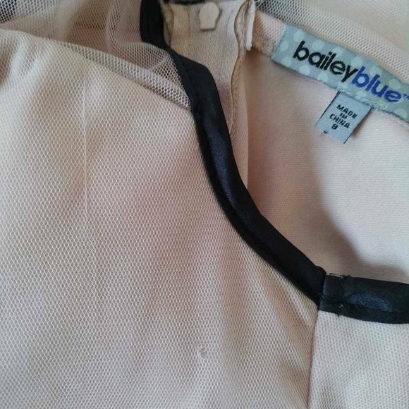 Bailey Blue Womens A Line Dress Pink Floral Sheer Bodice Scoop Neck Sleeveless 8 - Picture 7 of 7